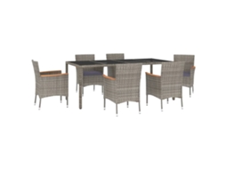 Garden Dining Set, Garden Dining Sets Vidaxl Cinzeto Rattan / Vime (190 Cm Table Length)