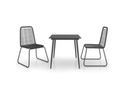 Dining Set, Dining Sets Vidaxl Preto Pvc (mesa Com 80 Cm De Comprimento)