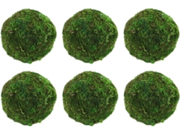 Bolas De Musgo Verde Natural Com Bolas Decorativas Artesanais Para Pendurar, Ideais Para Decoração De Festas, Casamentos E Fotos - 6 Unidades