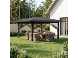 Vidaxl Gazebo Com 4 Lados 4 X 4 M Cinzento-claro E Antracite