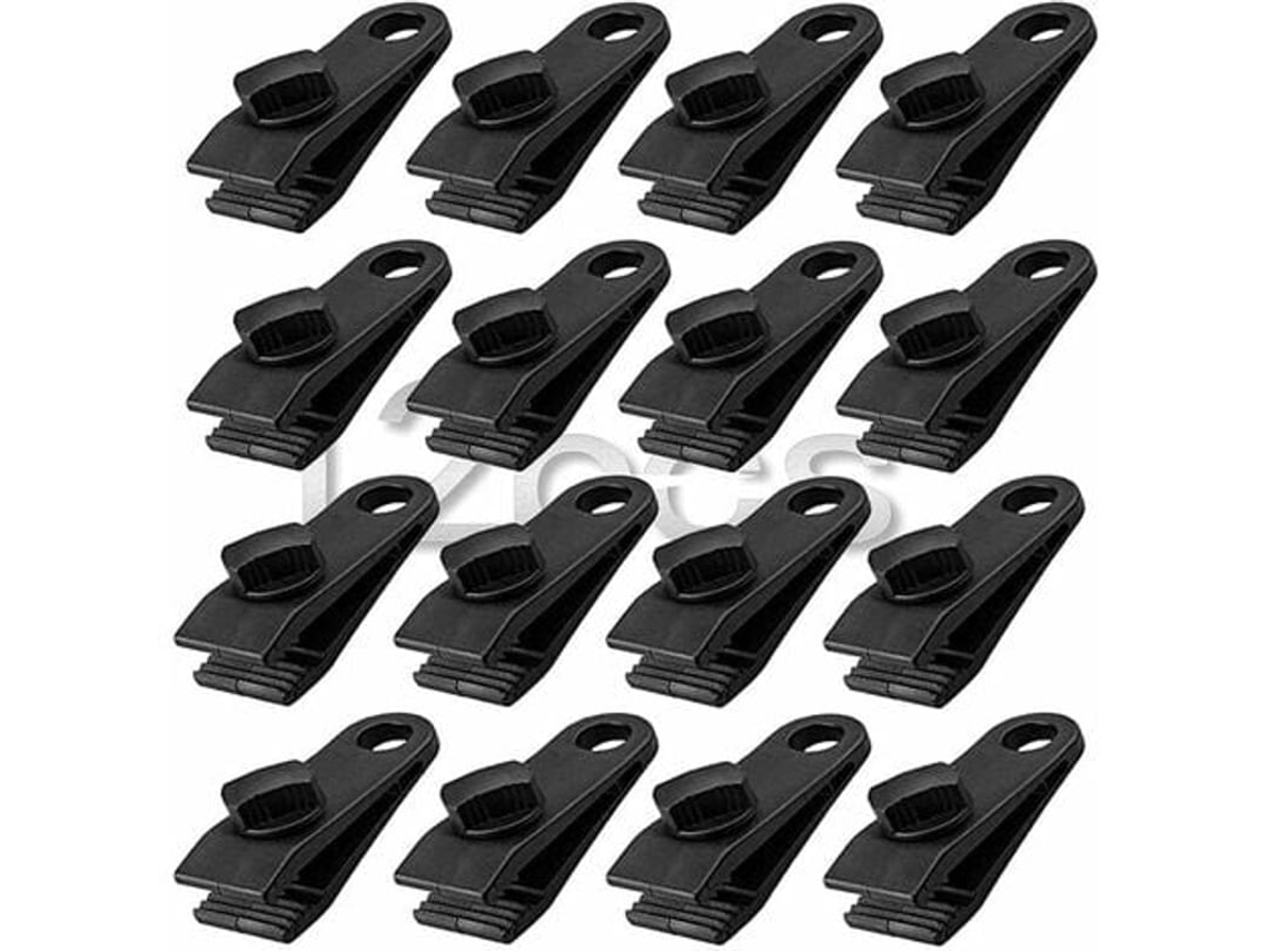 16pcs Grampos Para Lona, Grampos De Lona Resistentes Para Barracas Caravana Cobertor De Sombra Jardim Preto