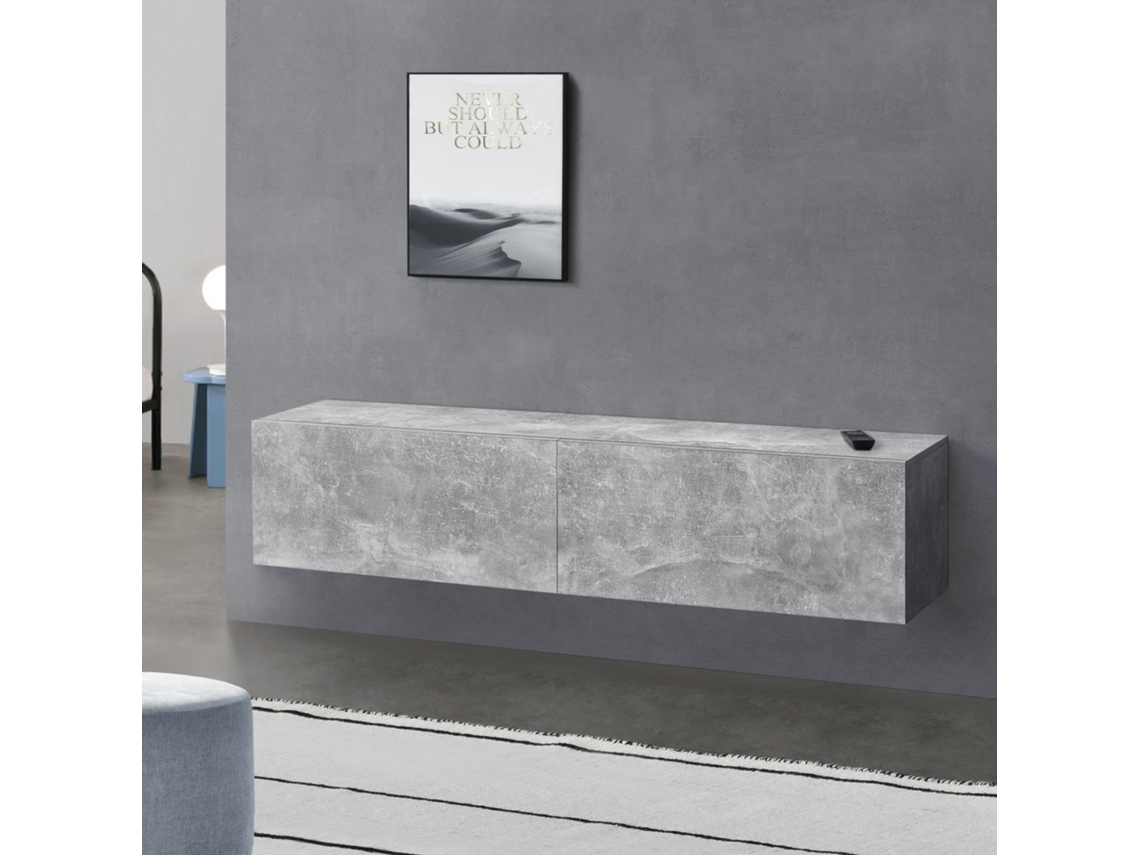 Consola [EN.CASA] Evaton  (Cinzento - Cartão revestido com melamina - 140 x 33 x 30 cm)