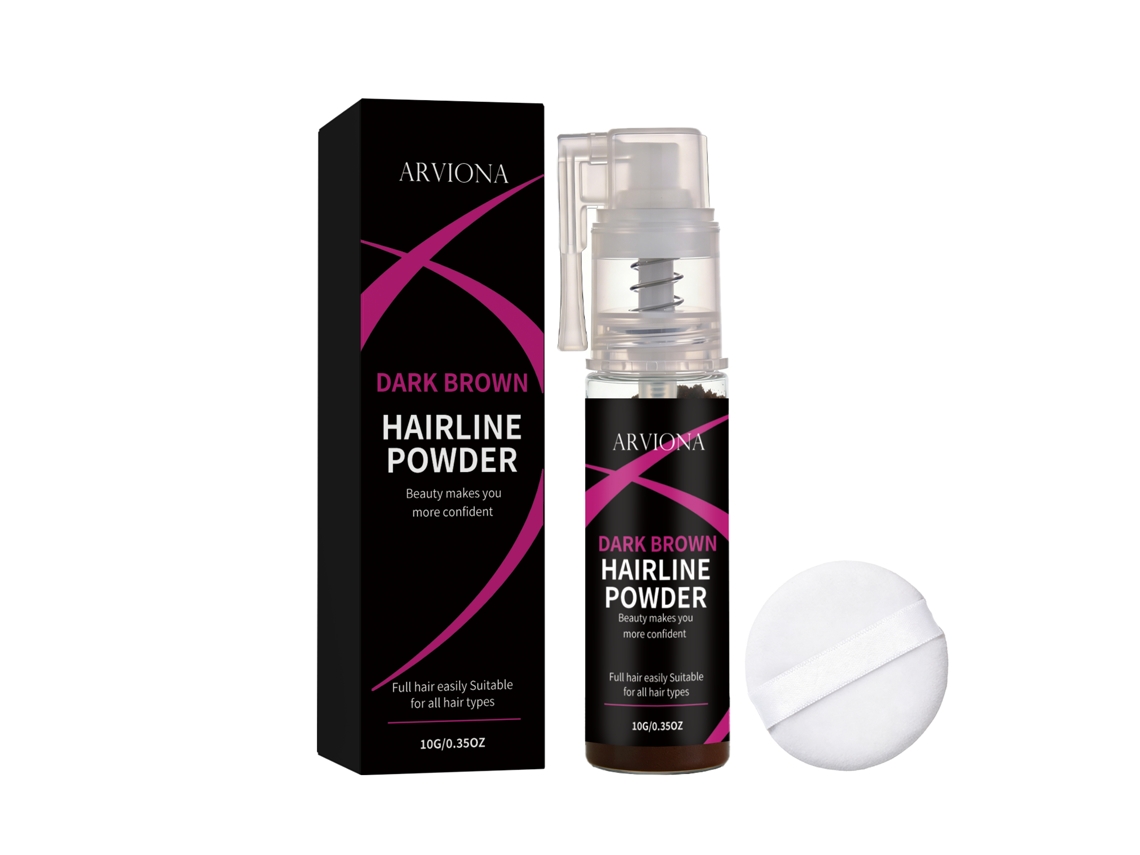 Pó para Linha de Cabelo Arviona Castanho Escuro
