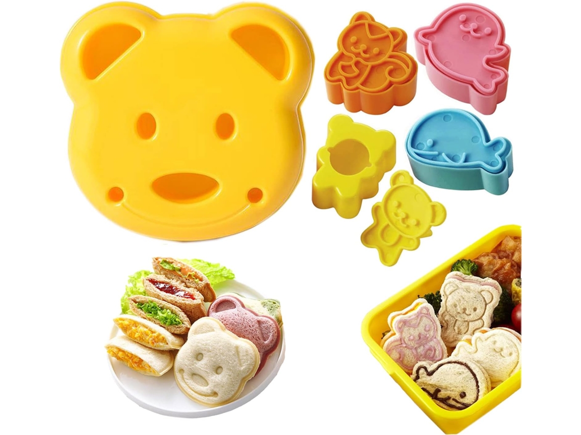 Sanduicheira, Conjunto De 5 Peças Para Fazer Sanduíches E Selar Crianças, Mini Cortador De Pão Em Formato Urso, Esquilo, Golfinho E Cachorro, Marinho