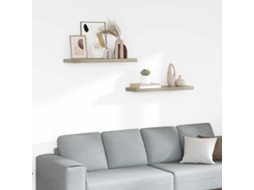 Vidaxl Prateleiras Parede Suspensas 2 Pcs 80x23,5x3,8cm Mdf Carvalho