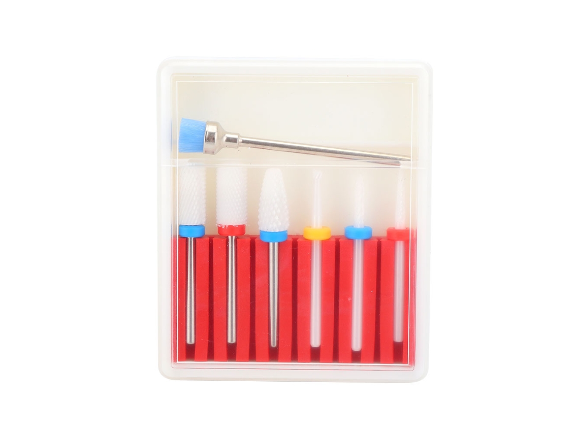 7pcs/conjunto Brocas Para Furadeira De Unhas Lixas Elétricas Polidor Cutter Acessórios De Manicure E Pedicure01
