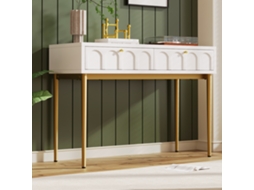 Penteadeira 2 Gavetas, 76,5x100x45cm, Creme Branco nr