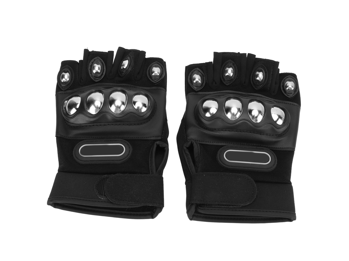 Mali 2pcs Luvas de Ciclismo de Dedo Meio Preto Respiráveis Ajustáveis Nylon Ergonômicas para Bicicleta Tamanho Único