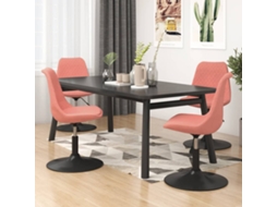Vidaxl Cadeiras De Jantar Giratórias 4 Pcs Veludo Rosa