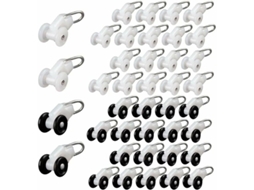 Rolamentos De Cortina Deslizante 40 Peças,ganchos Para Trilho De Pergola,roldanas De Metal Para Cortinas Deslizantes Btforus