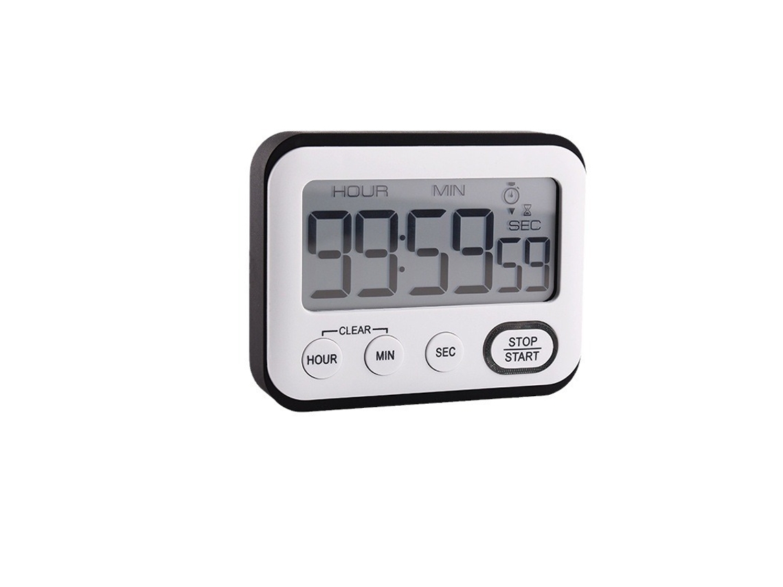 Temporizador Digital Multifunções – Lcd Grande – Alarme – Magnético – Abs – Preto