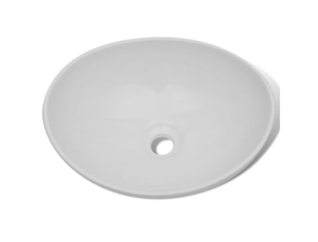 vidaXL Lavatório cerâmica 40x33 cm oval branco