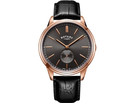 Relógio masculino em aço inoxidável preto Cambridge Gs05364/20 ROTARY