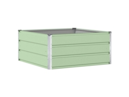 Conjunto 1 Vaso De Jardim Vidaxl Verde Aço (100 X 100 X 45 Cm)