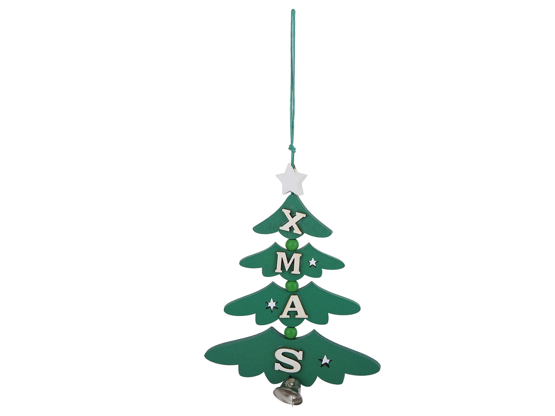Adorno De Natal Em Forma De Árvore Com Sino Pingente Verde E Vermelho Opcional