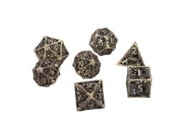 Conjunto 7 Dados Metálicos Ocos LAXISCREED Rpg