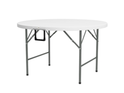 Mesa Redonda Jardim Ø122cm Dobrável 6 Pessoas, Estrutura Metal E Tampo Hdpe