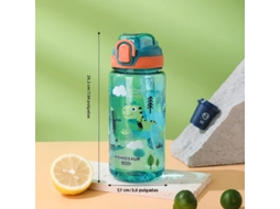 (verde, 1 Unidade) Garrafa De Água Descartável De 600ml Com Desenho De Animal, Trava De Segurança E À Prova De Quedas.