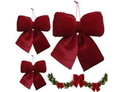 Laços De Veludo - Decoração De Árvore De Natal Em Veludo Vermelho | Laços Para Guirlanda