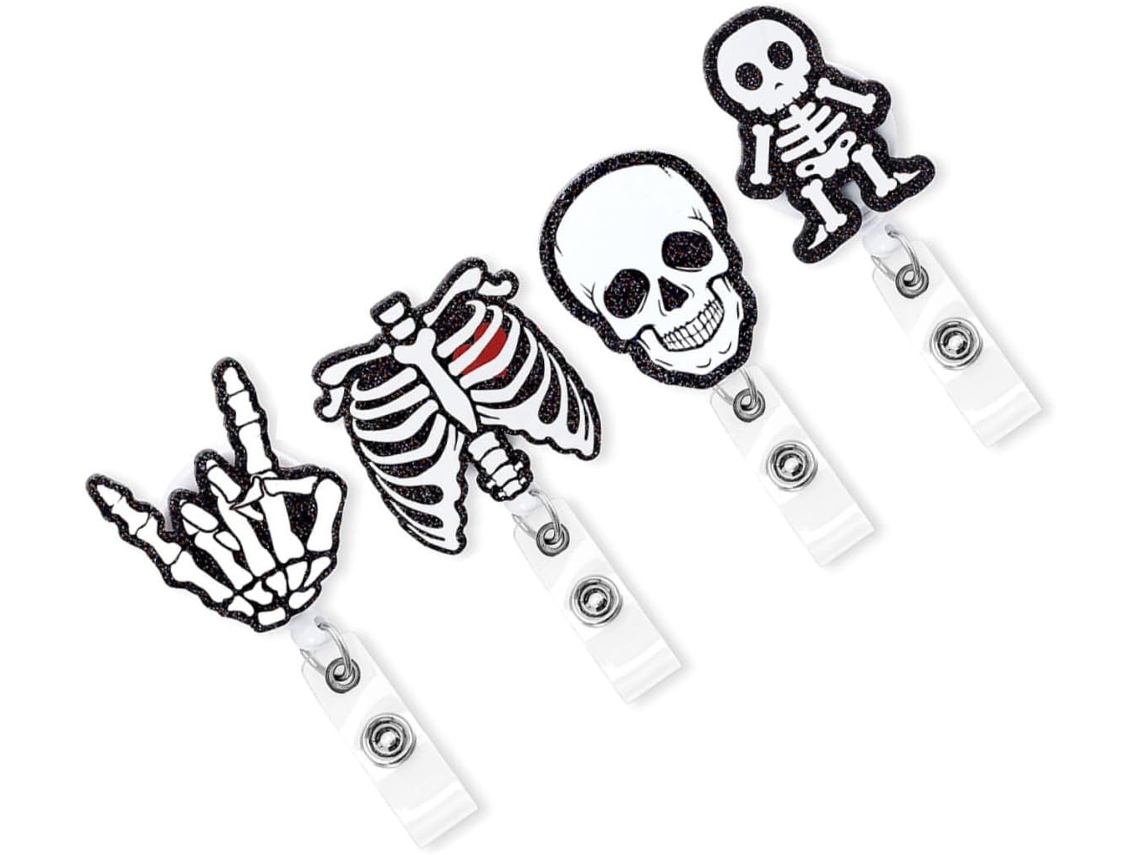 Conjunto De 4-porta Crachás Retráteis Enfermeiros Cabilock, Com Estrutura Em Acrílico E Metal, Clipe Resistente