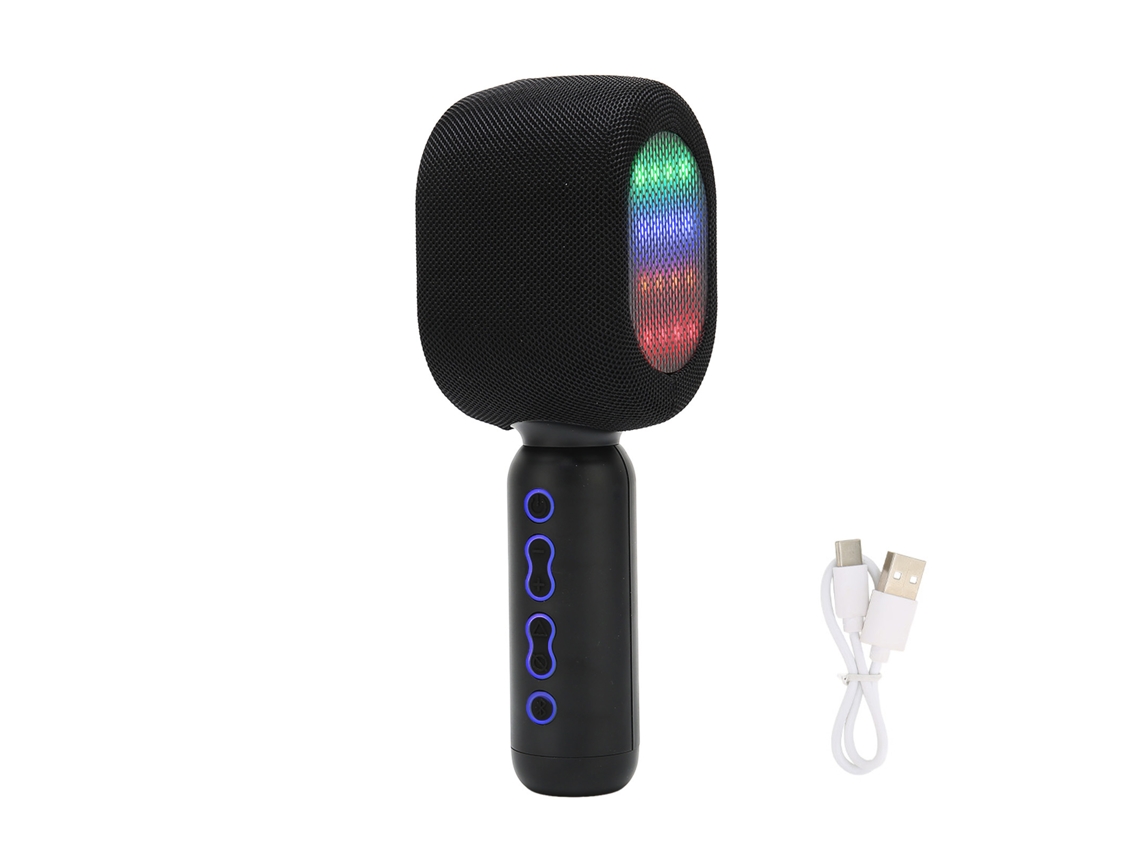 Microfone sem fio home KTV, com luz e sombra, duo, alto-falante