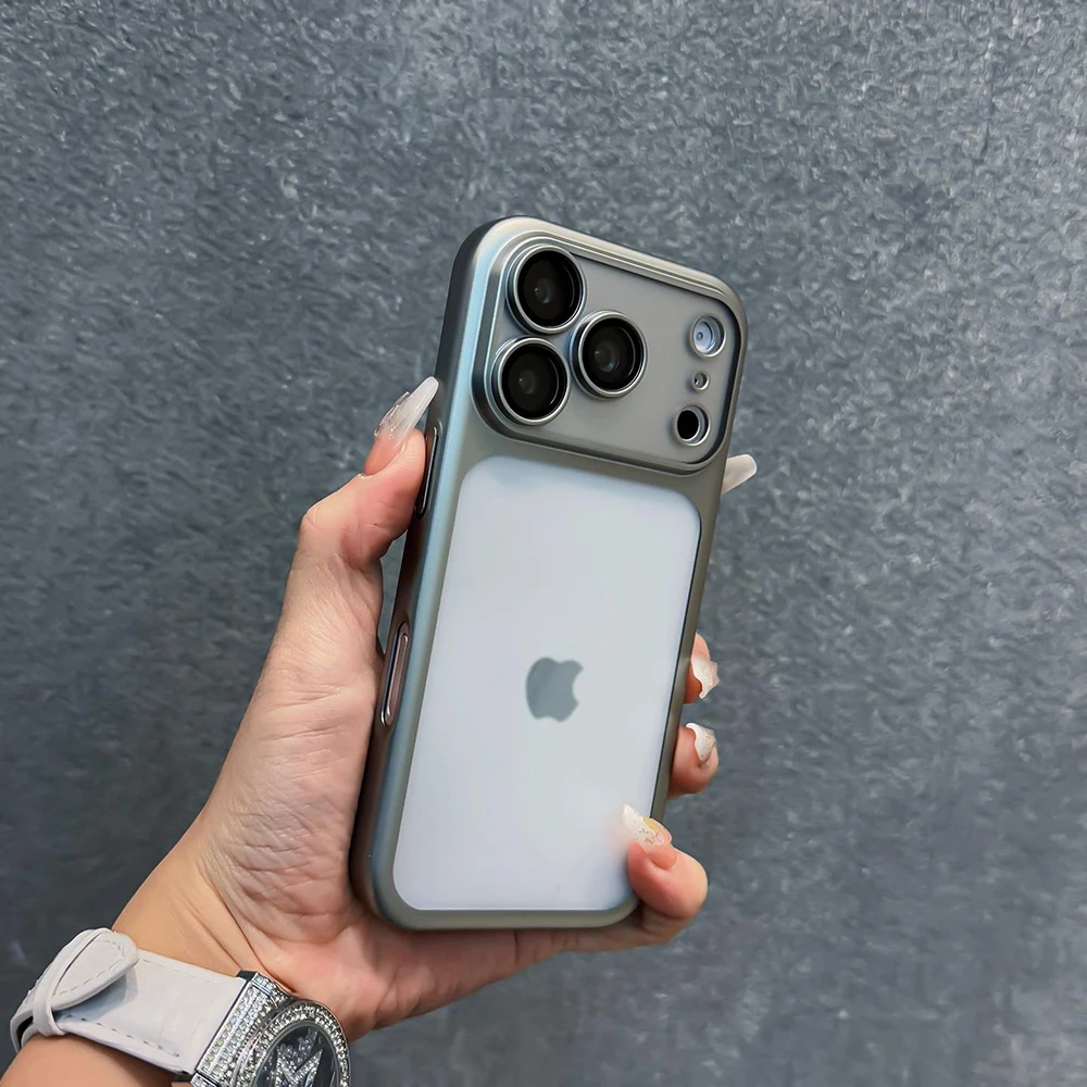 (iphone 15 Cinza) Capa De Celular Luxuosa, Translúcida E Resistente A Impactos Para Iphone, Fabricada Com Processo De Galvanoplastia.