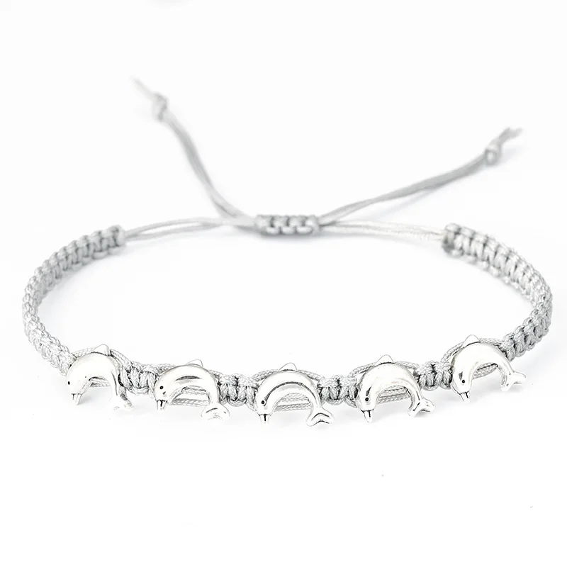Pulseira Artesanal com Pingente de Miçangas Trançadas, Adequada Tanto para Homens Quanto para Mulheres. MDUG (golfinho)