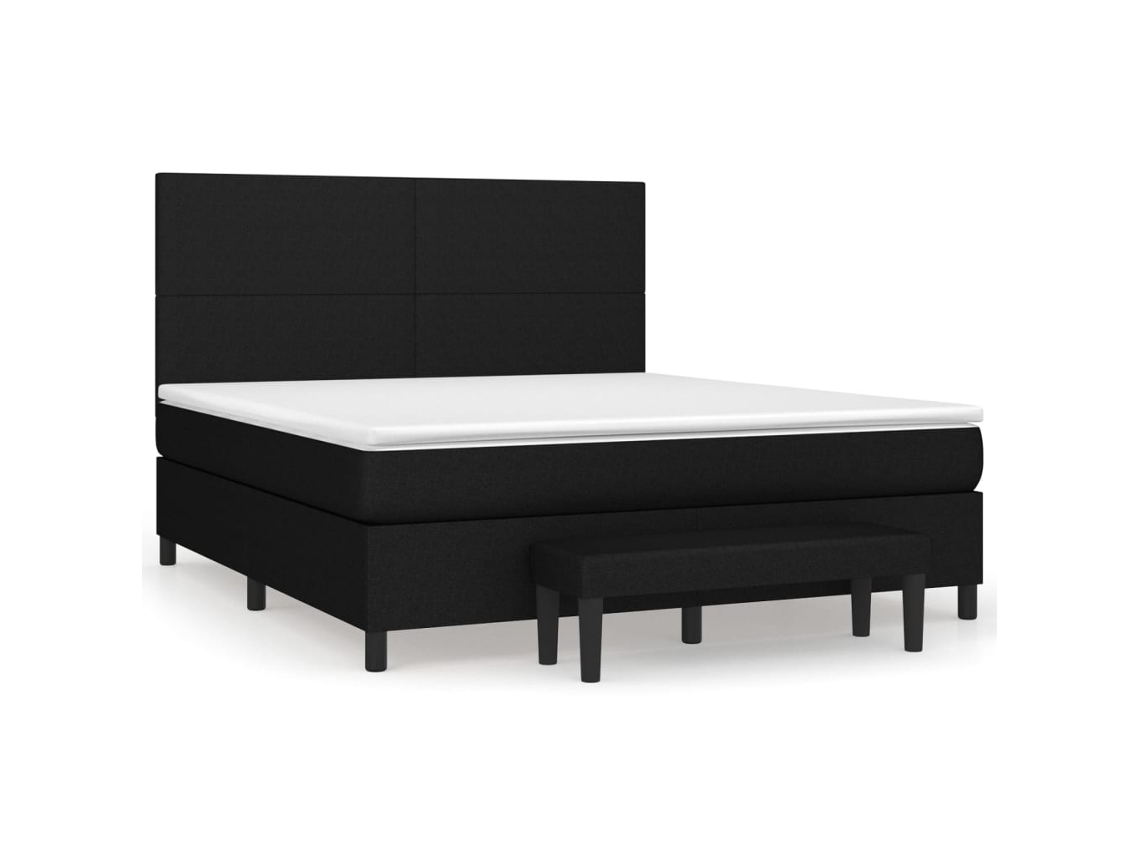 Cama com Molas/colchão 160x200 Cm Tecido Preto MAISON EXCLUSIVE