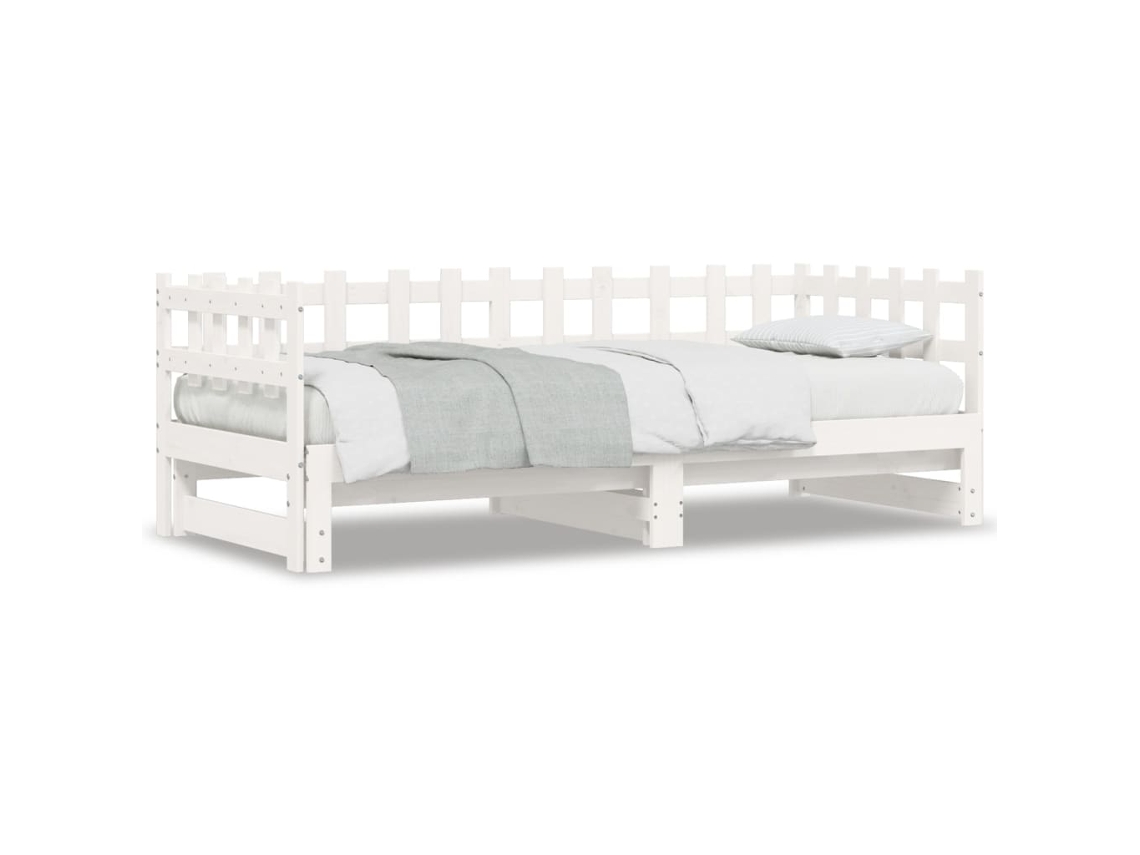 Estrutura Sofá cama de Puxar em Pinho Maciço Branco MAISON EXCLUSIVE (90x190 cm)