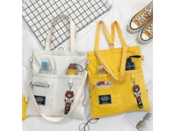 Bolsa Feminina de Lona, ​​bolsa de Ombro, Grande Capacidade, Simples, Dobrável, Sacola de Compras, Bolsa Escolar para Meninas. GOKOCO