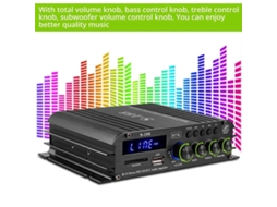 Amplificador Estéreo Hifi Bluetooth S-188 De 90 W, 2.1 Canais, Com Controle De Graves E Agudos, Reprodutor De Música.