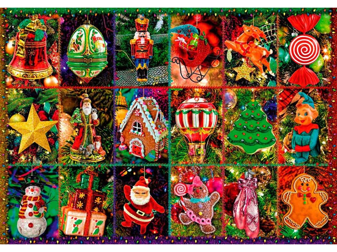 Puzzle Bluebird Enfeites de Natal 1000 Peças