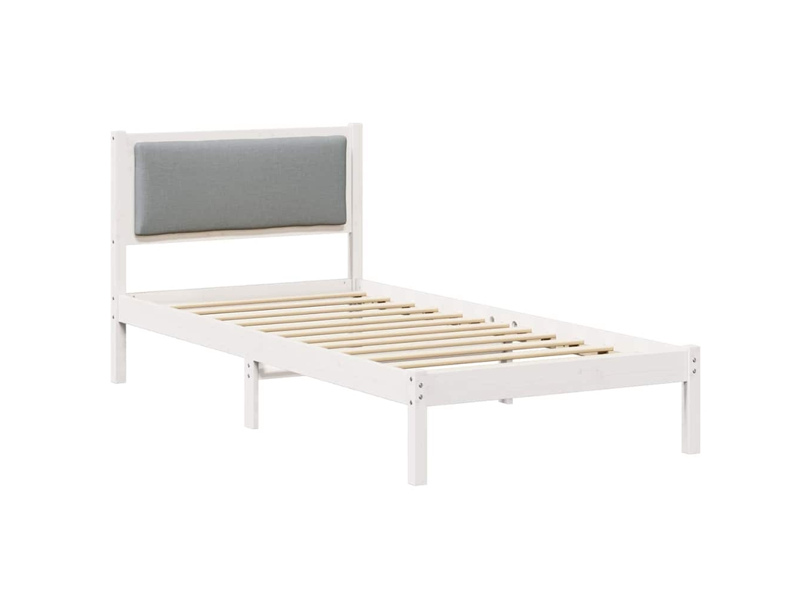 Estrutura de Cama com Cabeceira Cinzento Claro 100x200 cm MAISON EXCLUSIVE