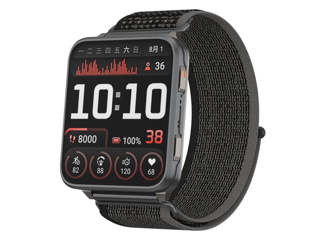 Bracelete Para Garmin Venu X1 - Nylon Trançado - Wild Path Loop - Liberação Rápida Preto E Cinza