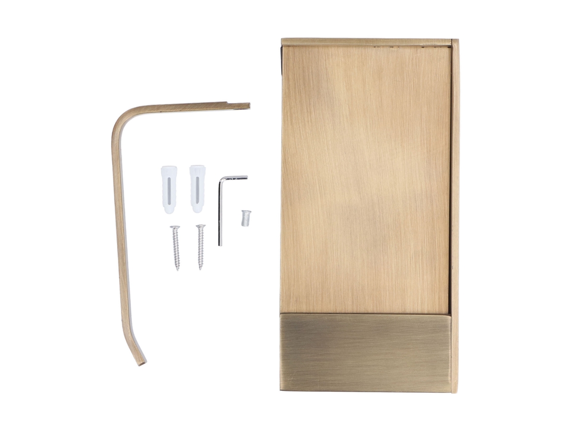 Suporte de Papel Higiênico com Prateleira Dourado Antigo de Cobre Puro para Telefone Celular e Itens Pequenos S/MARCA