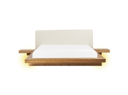 Cama de Casal BELIANI Zen de Mdf Freixo Natural 160x200