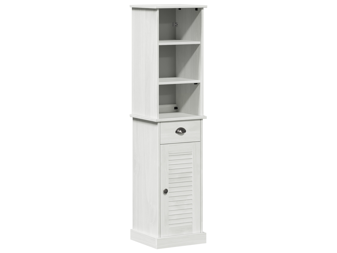 Conjunto 2 Móveis De Banheiro Vidaxl Branco Madeira De Pinho Maciça (37 X 34 X 150 Cm)