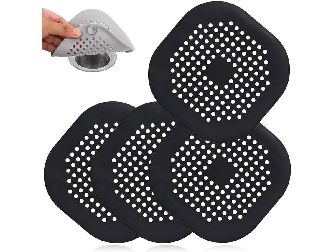 Conjunto De 4 Pegadores De Cabelo Quadrados De Silicone Com Ventosas,15x15 Cm Para Banheiro E Cozinha Btforus