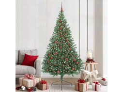 Vidaxl Árvore De Natal Artificial Pré-iluminada Verde 210 Cm Pvc