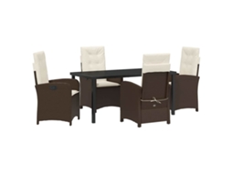 Maison Exclusive - Conjunto De Jantar Para Jardim 5 Pcs Castanho Vime Pe
