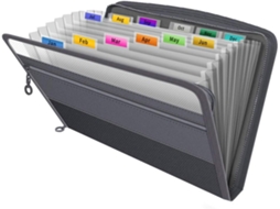 Organizador de arquivos expansível Slowmoose, pasta de documentos divertida, 13 bolsos com zíper
