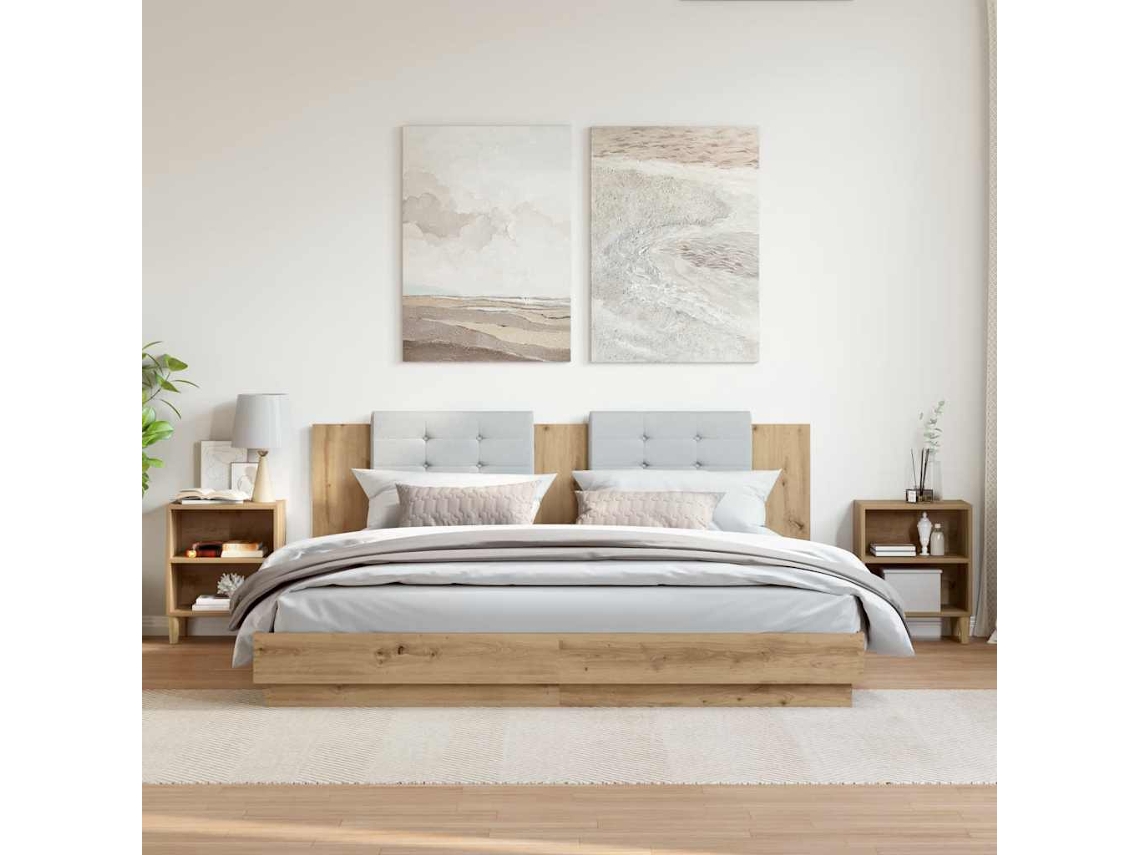 Vidaxl Mesas De Cabeceira 2 Pcs Carvalho Artesanal 40x30x50 Cm