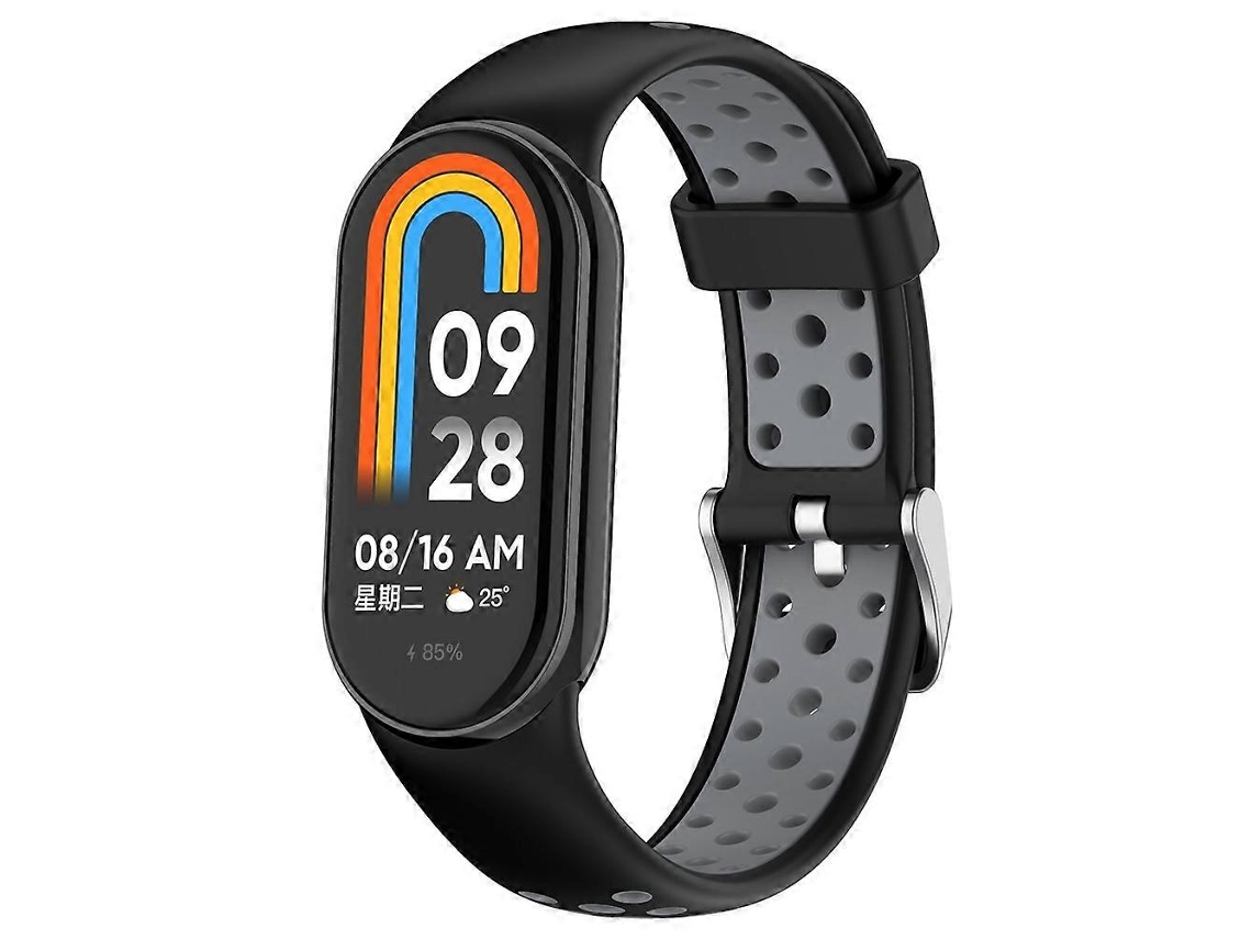 Pulseira De Silicone Com Plugue De Aço Bicolor Para Xiaomi Mi Band 8