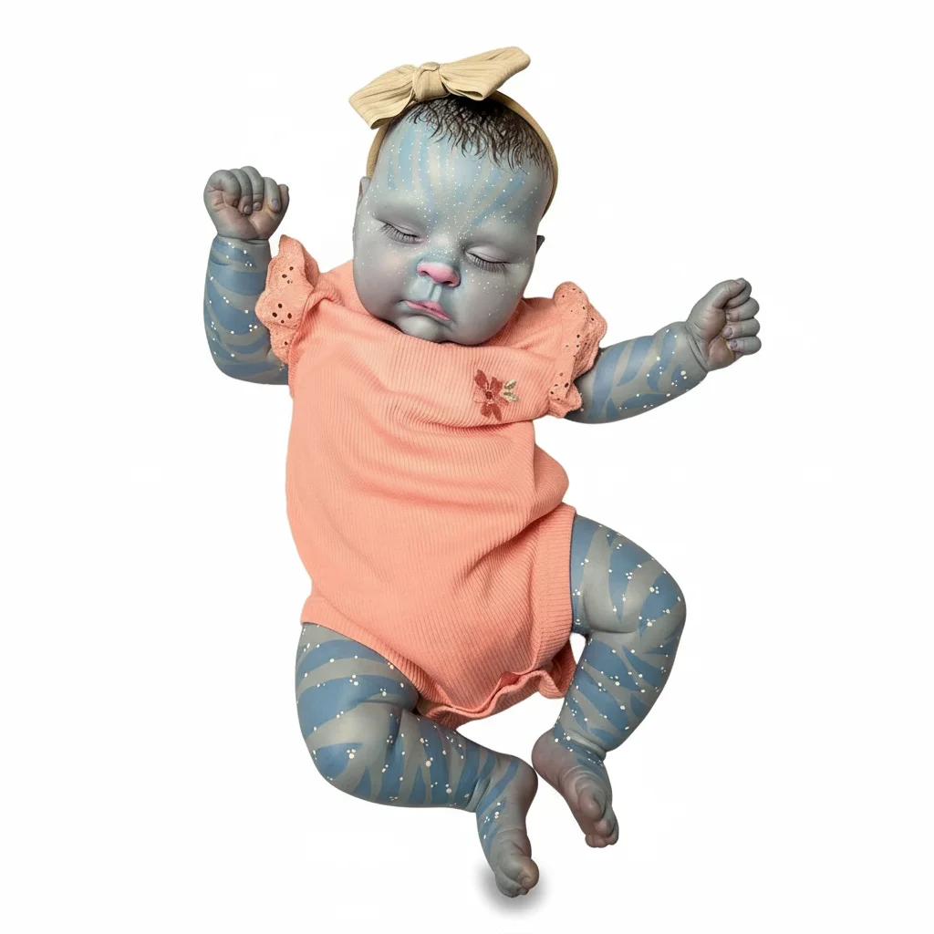 (azul) Boneca De Pano Avatar De 48 Cm (19 Polegadas), Que Brilha No Escuro, Feita À Mão.