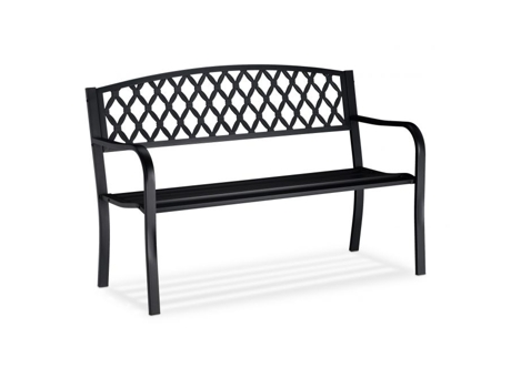 Banco de jardim de metal com padrão trançado B2X
