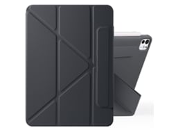 Capa Para Samsung Galaxy Tab S10 Fe 10.9 Pastas Magnéticas Destacável Com Design Y-fold E Fecho Magnético Preta