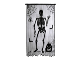 Laxiscreed Cortina De Halloween Com Esqueletos Para Porta, Decorativa, Personalizada E Elegante Para Eventos Assustadores
