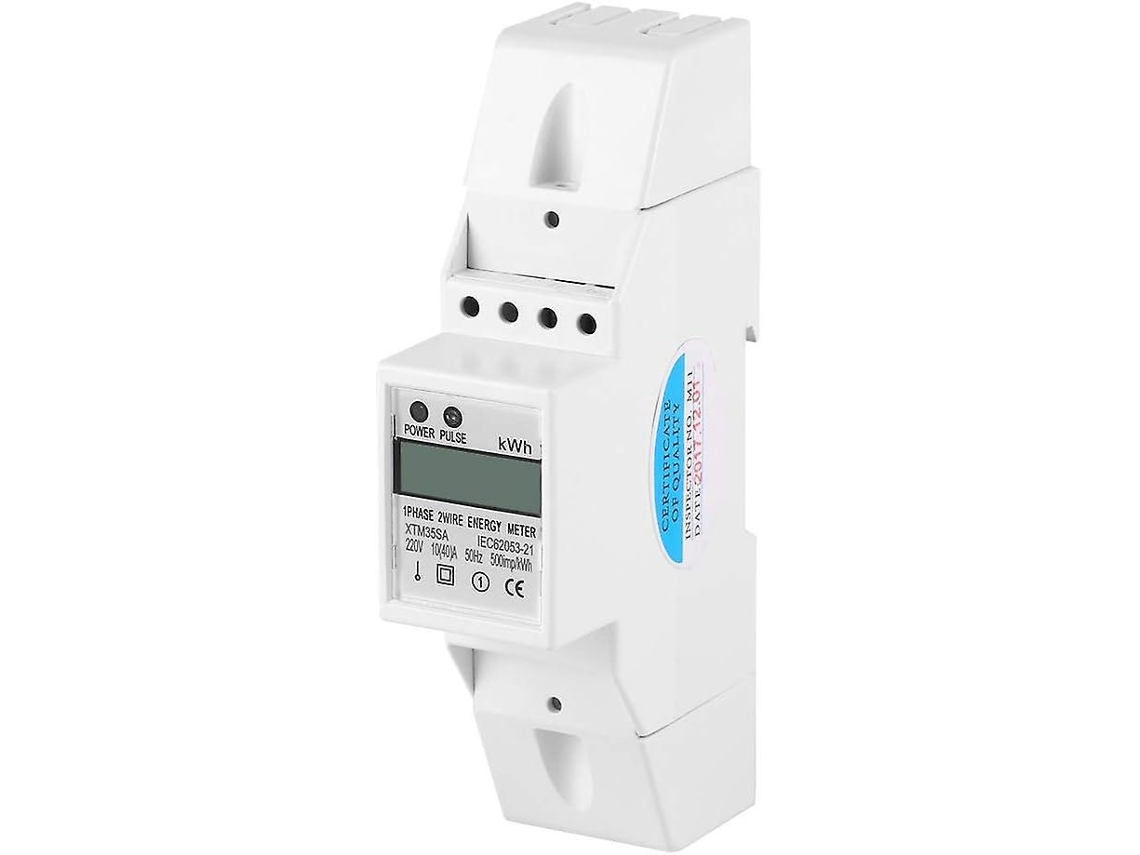 Medidor elétrico monofásico de 2 fios Brilvibera 10A para kWh com trilho DIN e display LCD digital (40)