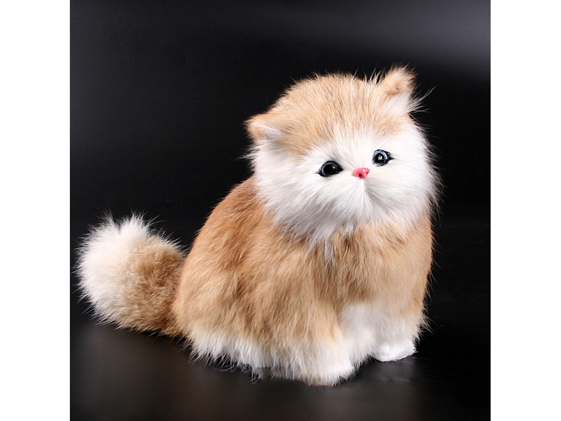 Mali brinquedo de Pelúcia Gato Simulação com Som de Miado para Crianças Cute Pet Toy 6+