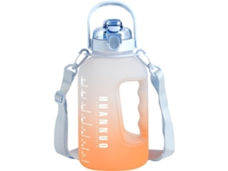 2026 botella de Água 2.2l Sem Bpa com Canudo e Marcas de Tempo Gradiente Azul Laranja Vgr